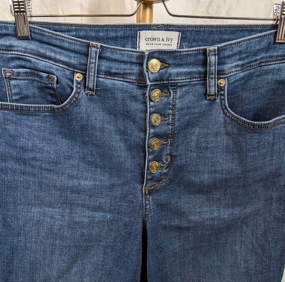 Crown & Ivy High Rise Button Fly Jegging Sz 10 - Picture 3 of 10